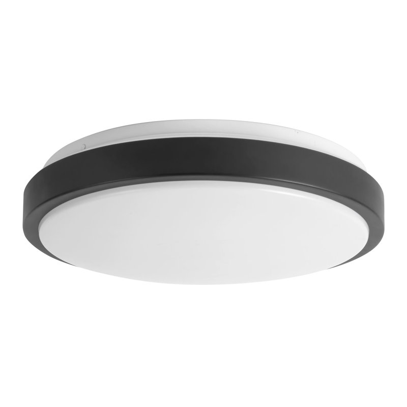 Yanis 16-in Black dimmable LED Flush Mount, Matte Black