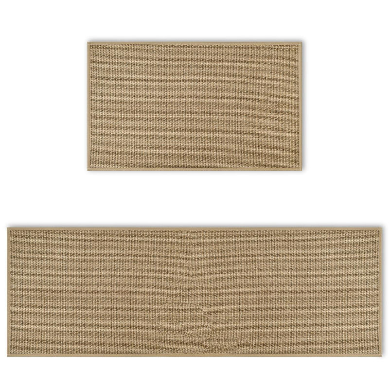 Ensemble de 2 tapis de cuisine lavables et antidérapants, tapis de cuisine à envers en caoutchouc absorbant pour devant de lavabo - 17 x 29 et 17 x 47 po