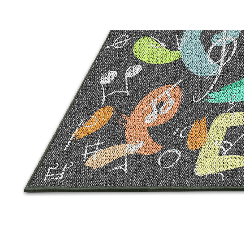 Gris cyrnb/jaune/orange Tapis décoratif, Rectangle 5 pi x 8 pi