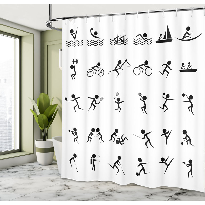 Shower Curtain with Hooks Included, 75"H x 69"W