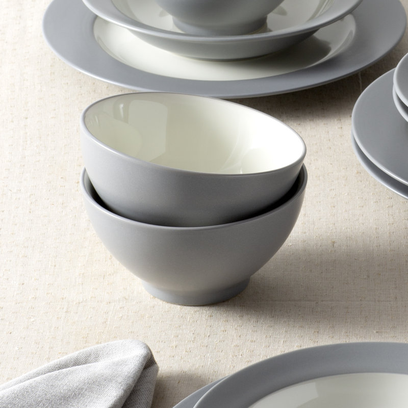 Noritake Colorwave 12-Piece Rim Dinnerware Set, Service for 4, Slate