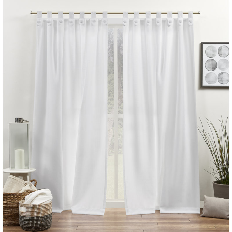 Rideaux/voilages semi-transparents en polyester Jianyu, Blanc, l 54" x L 84"