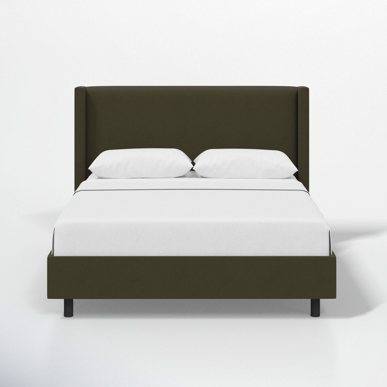 Hanson Upholstered Wingback Platform Bed, Classic Loden Velvet, Queen