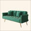 Un canapé-lit de 69,7 pouces de long recouvert de tissu de velours, avec une garniture cloutée et un coussin décoratif assorti-606242918