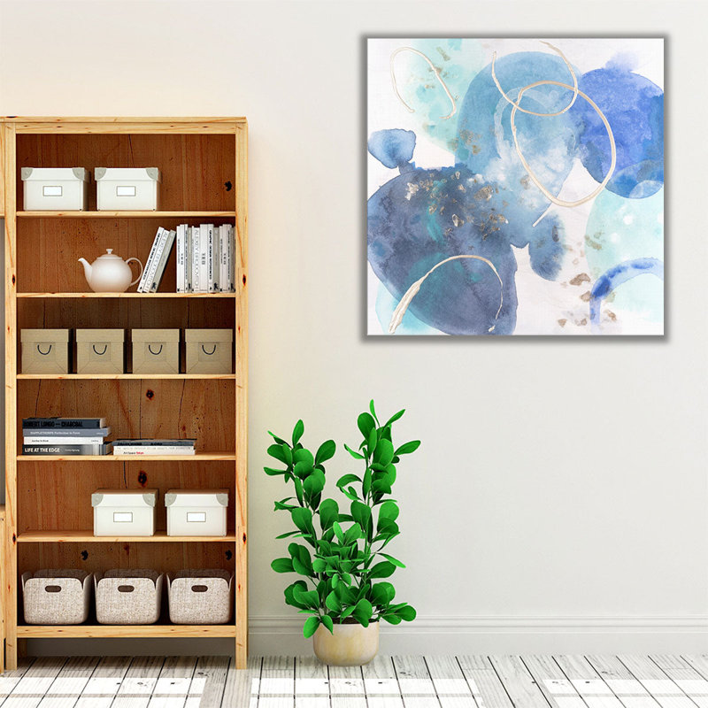 «Blue Stone Skip I», reproduction d'art sur toile, H 40 po x l 40 po
