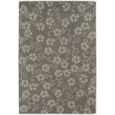 Medford Authentic Hand-Tufted Handmade Grey & Ivory Transitional Botanical Floral Wool Area Rug