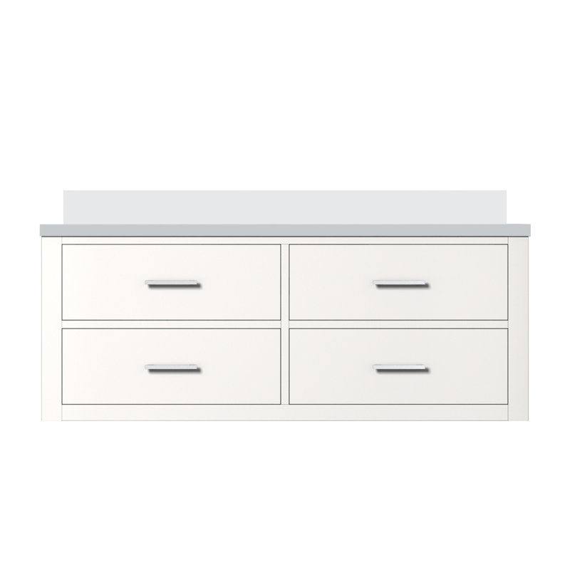 48 po X P 22 po D Meuble-lavabo simple avec plateau en marbre de culture, Blanc