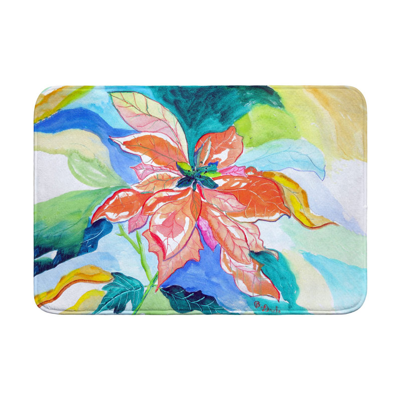 Tapis de bain Peach Poinsettia