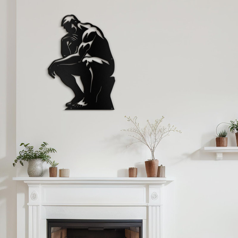 Décoration murale en métal, H 24 po x l 16 po x P 0,05 po, Noir
