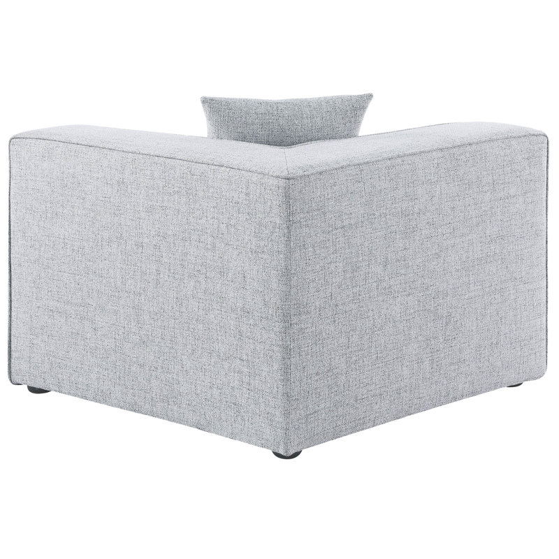 Cube Upholstered Accent Chair, Grey Linen Textured Fabric