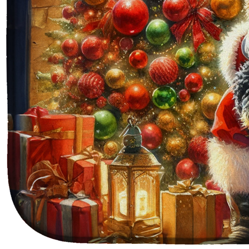 Tapis de vaisselle Yorkshire Terrier Yorkie and Santa Claus