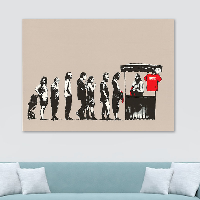 Banksy Destroy Capitalism by Banksy - Wrapped Canvas Print, 20.5cm H x 30.5cm W x 3.8cm D