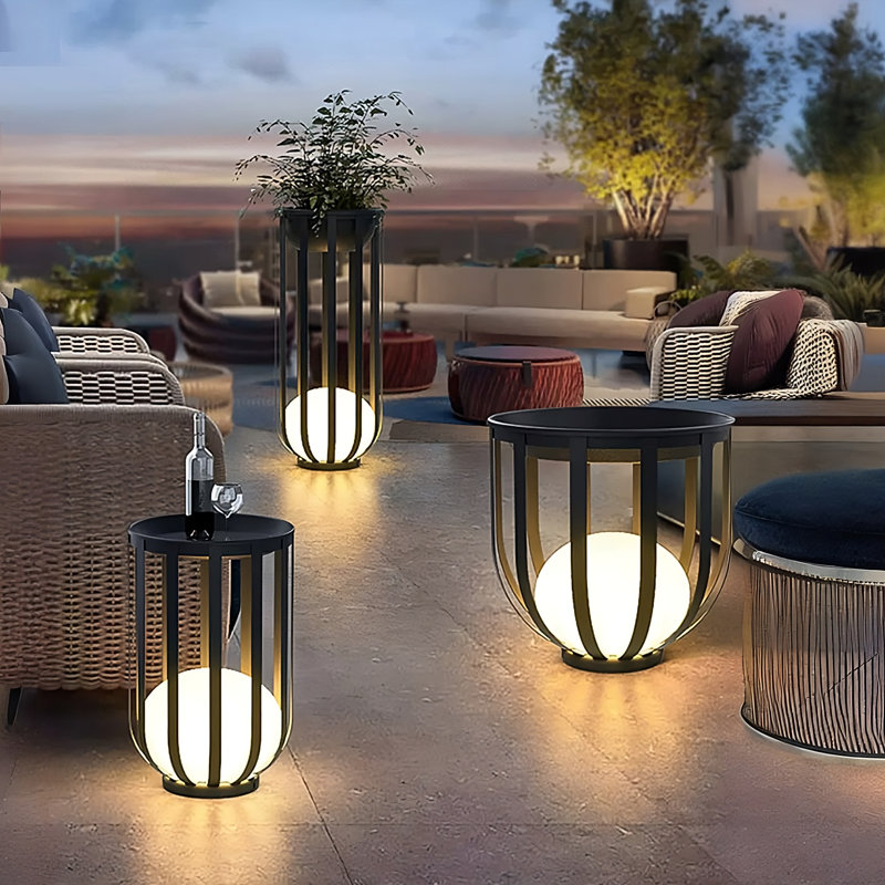 VIVZONE LED Outdoor Floor Lamp Set of 2 | Wayfair