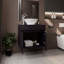 Meuble-lavabo de salle de bain avec lavabo, 2 portes, wengé noir-993810061
