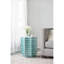 Tabouret 17 po x 17 po x 20 po avec motif Capiz, bleu multi