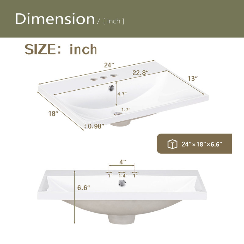 Meuble-lavabo 24 po avec lavabo en céramique