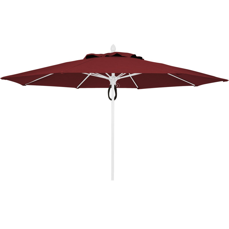 Parasol de marché 11 'Prestige, Bourgogne, Aluminium brillant