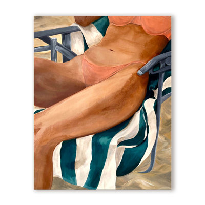 Coastal Retreat Riviera Retreat: Woman Lounging On Beach Towel And Chair