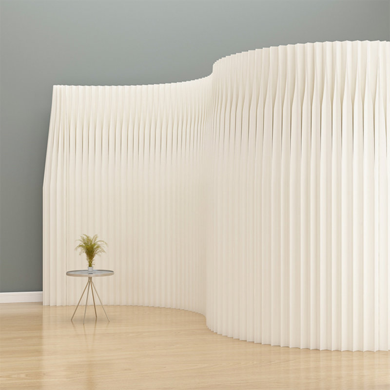 Bendable Foldable Paper Partition Wall, Freestanding Movable Accordion Room Divider, Decorative Background Screen for Indoor Space Separation