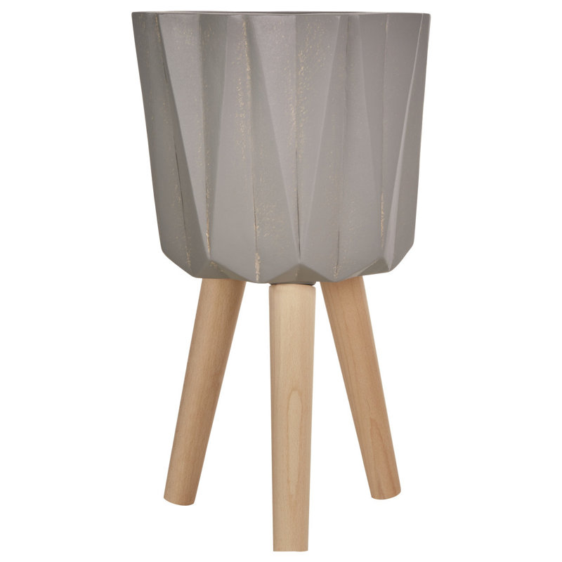 Shel Cachepot, 51cm H x 29cm W x 29cm D, Grey/Oak