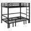 Pull-Out Metal Bunk Bed, Lower Bunk Can Be Pulled Out In Three Sections, Top Bunk Equipped Rails