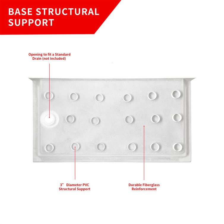 Mauna 60 W x 32 D Double Shower Base & Reviews