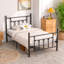 Single Double Size Bed Frame, Metal Platform Beds with Headboard and Footboard, Steel Slat Support, No Box Spring Needed, Easy Assembly-1243844762-1243844765
