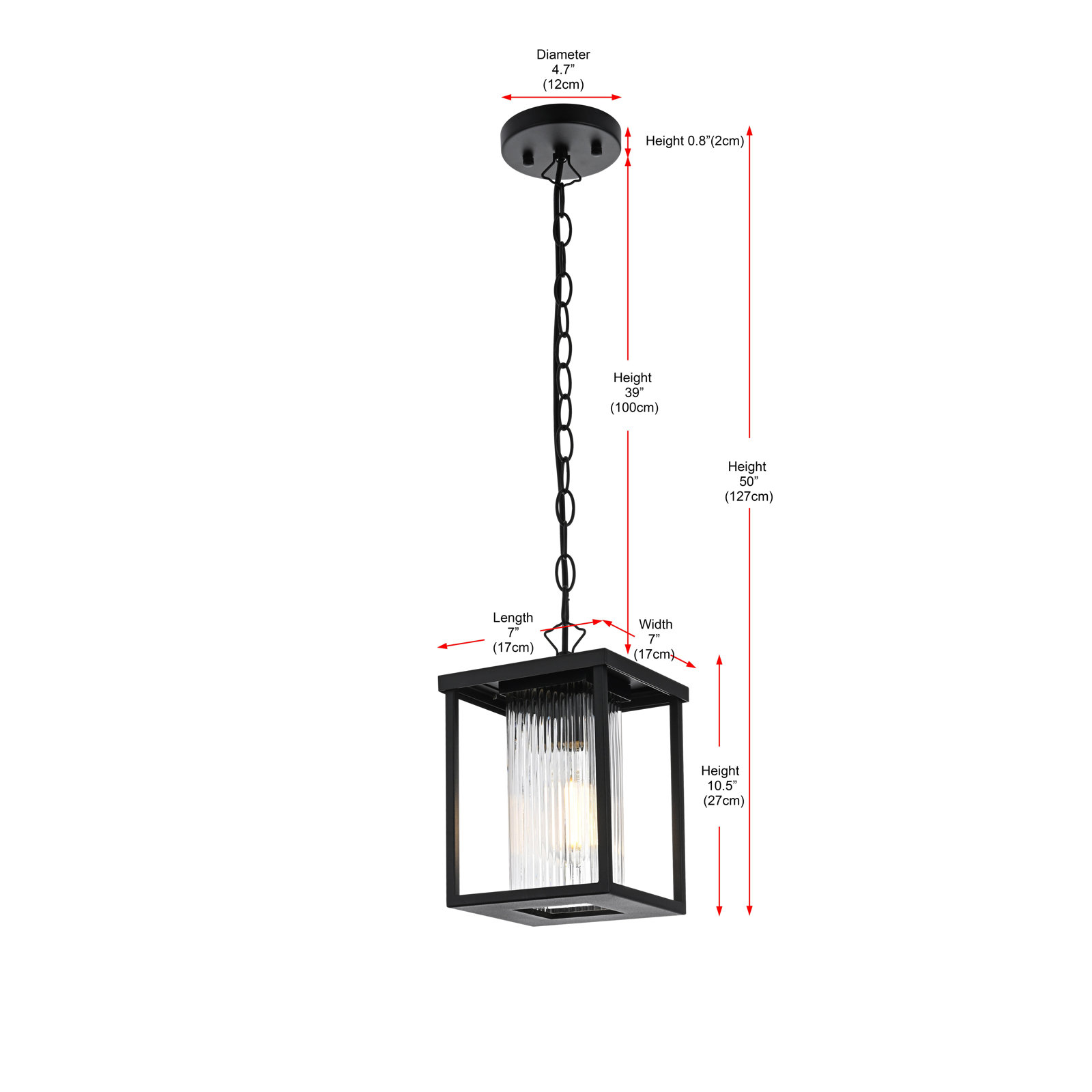 Ohler 7 inch Outdoor Pendant in Black 7 inch Outdoor Pendant in Black