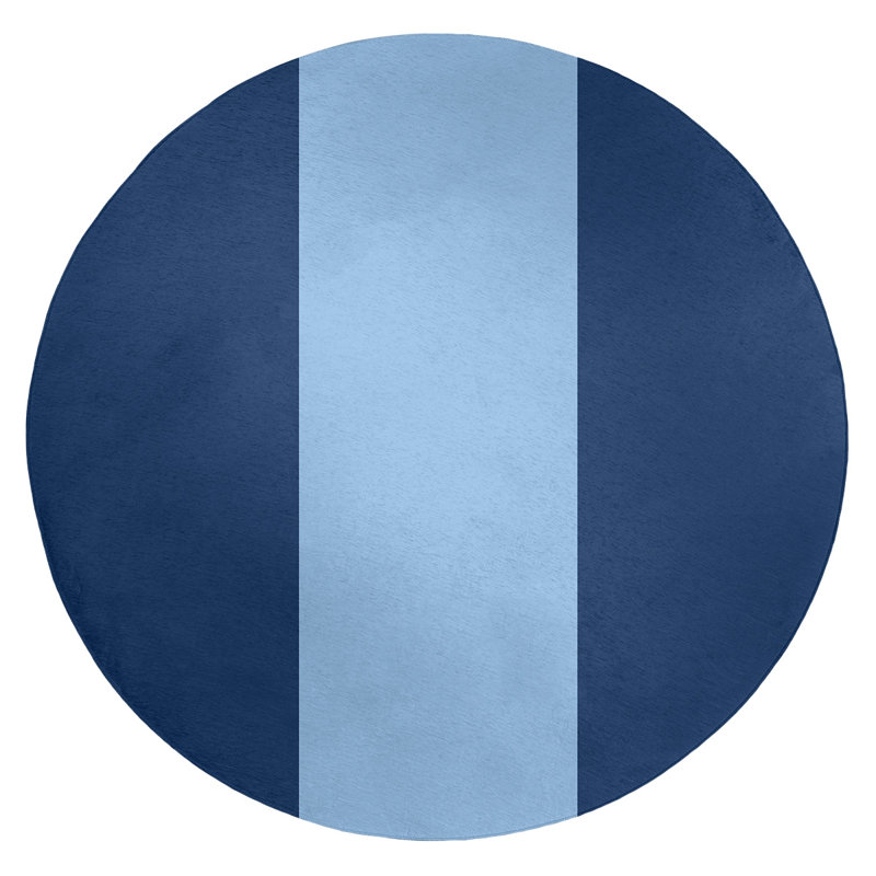Chenille Striped Indoor Rug, Round 5'