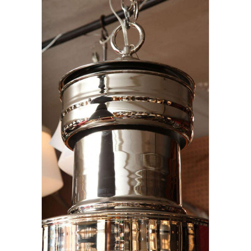 Lustre suspendu en laiton, Laiton, Givré, H 25 po x l 18 po x P 18 po