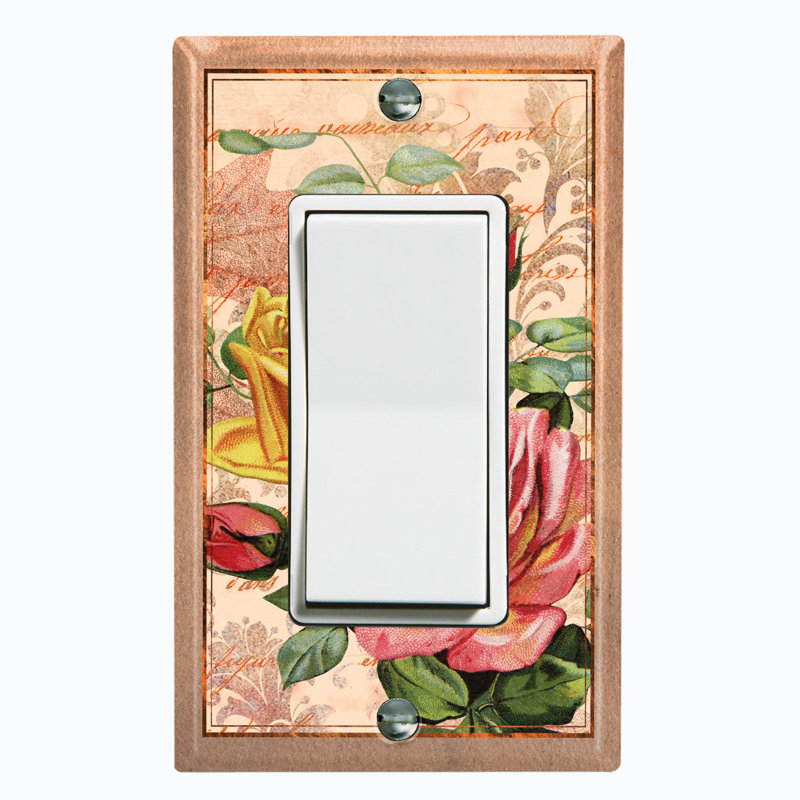 Patterned 1 - Gang Toggle Light Switch Standard Wall Plate