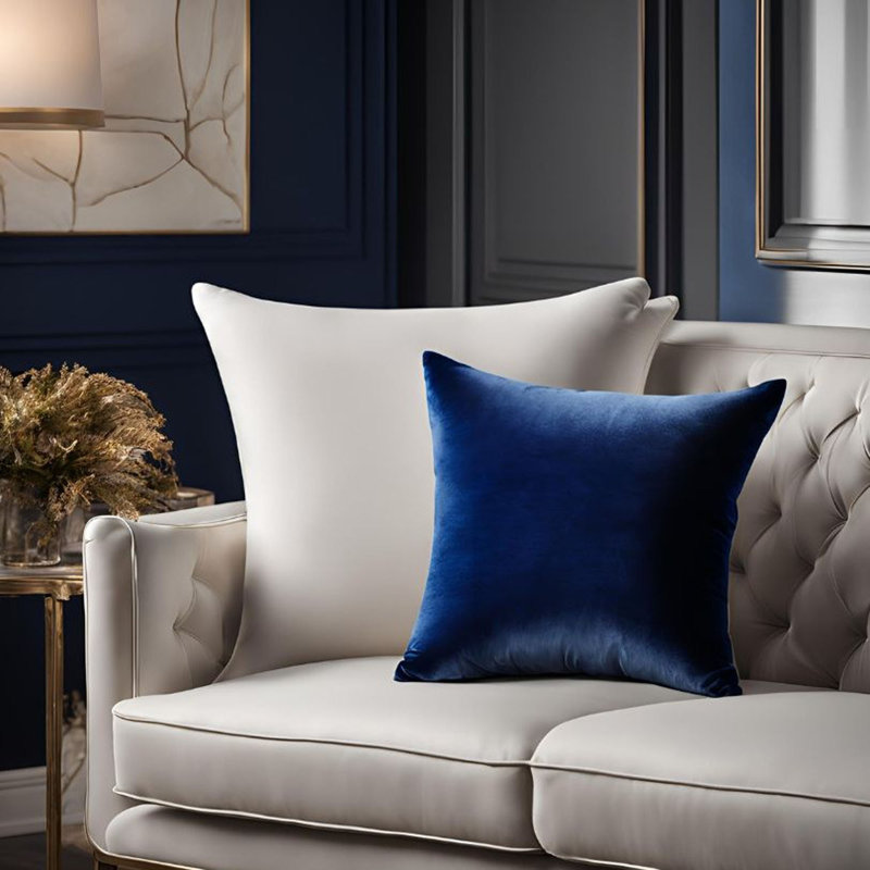 Coussin Plutus, Carrée, Bleu, H 18 po x l 18 po