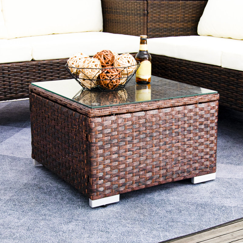 Table basse Forough, Brun, H 12,6 po x l 19,7 po x P 19,7 po