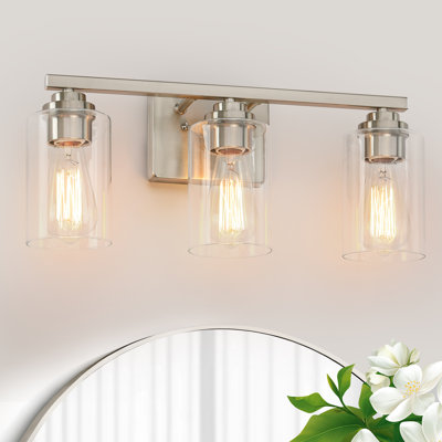 Luminaire de salle de bain à intensité variable en verre transparent