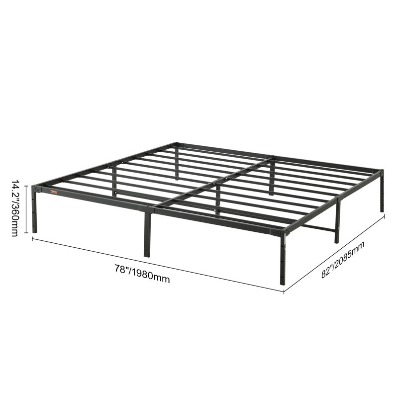 Tesfai 14'' Steel Platform Bed, King, 14"