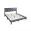 Linen Bed with Tufted Headboard-405671602-404982020