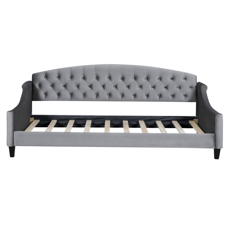 Modern Luxury Tufted Button Daybed, Twin, Gray