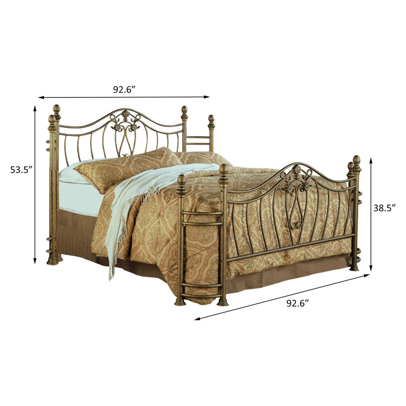 Florent Open Frame Bed in Brushed Gold (Headboard and Footboard only)