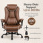 Fauteuil d'appoint inclinable à 135° avec dossier haut en similicuir, repose-pieds rétractable, pivot à 360°, hauteur réglable et capacité de charge de 181 kg (400 lb).-1270882155