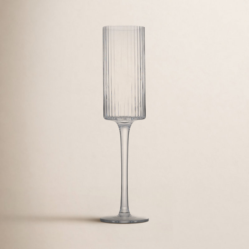 JoyJolt Elle Fluted Champage Glasses, 6oz