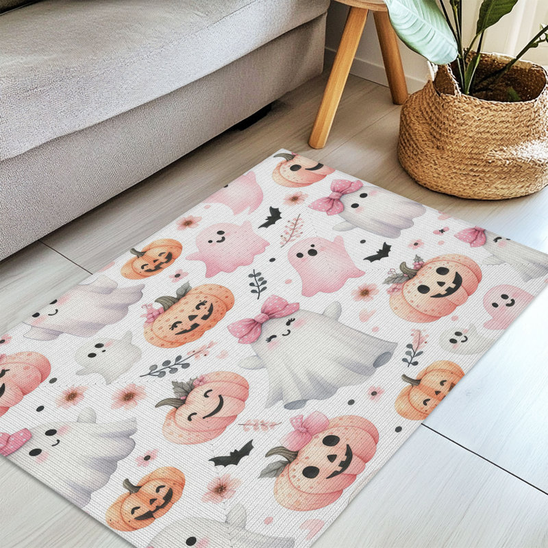 Tapis tressé Spooky Gourds, Rectangulaire 3 pi x 5 pi
