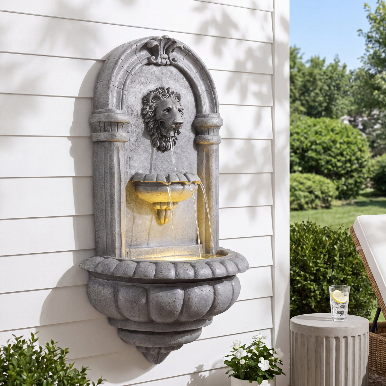 Jowett Tiered Fountain with Pump, Natural Stone