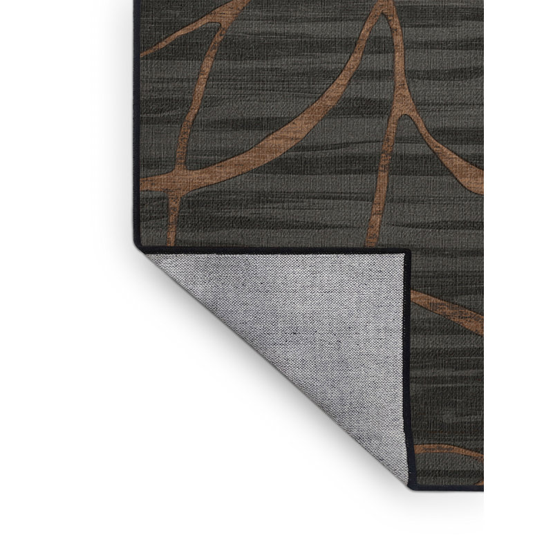 Tapis noir lavable à la machine, Carré 8 pi