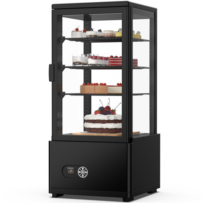 3 pieds cubes Réfrigérateur Ft Show - Porte vitrée anti-buée avec éclairage DEL pour café, boulangerie et maison