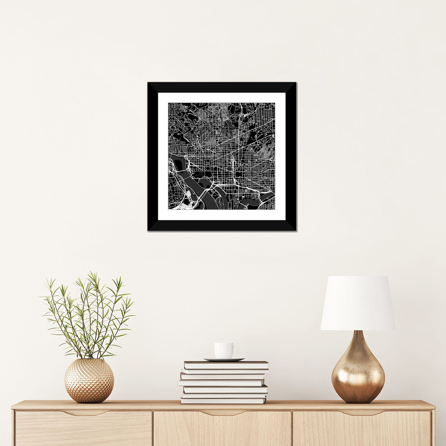East Urban Home 'Washington D.C. Urban Roadway Map' Graphic Art on ...