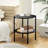 Wood Round Table With Open Shelf,Rattan End Table