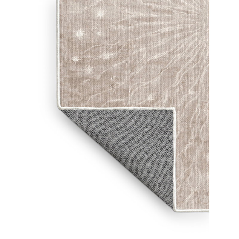 Machine Washable Beige Area Rug, Rectangle 2' x 3'