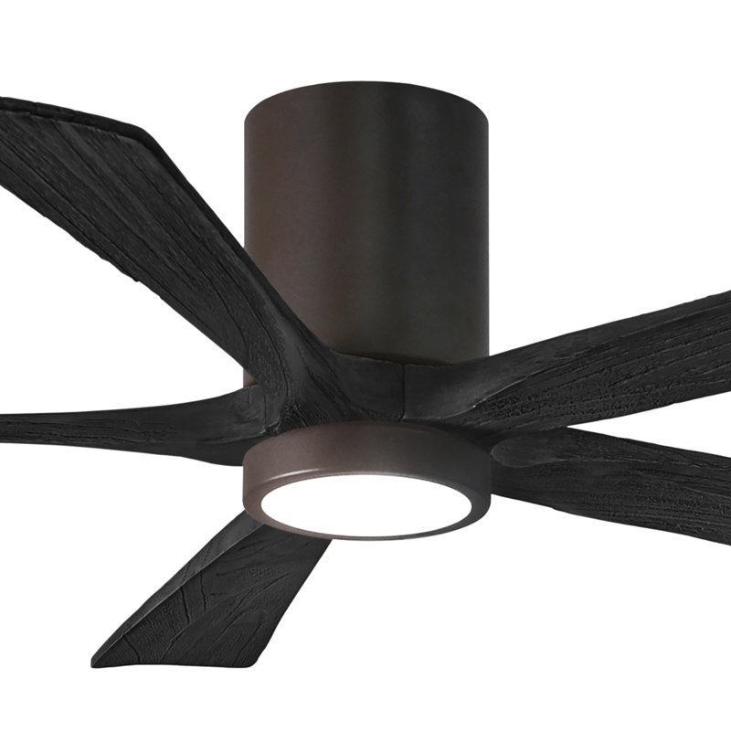 Ventilateur de plafond à 5 pales DEL avec ensemble d'éclairage inclus Irene, Bronze texturé, 52", Noir mat
