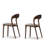 Beige-white+Nut-brown Solid back side Chair(Set of 2)