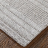 Highview Hand Woven Polyester Striped Area Rug in Gray